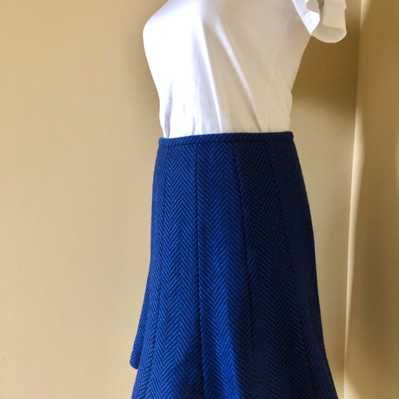 NWT Ann Taylor Blue Black Tweed A-line Skirt 0P - Picture 4 of 6